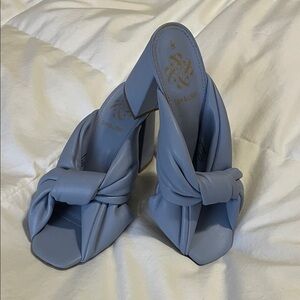 Sam & Libby | Jovanna | Baby Blue | Knotted | Open Toe | Mules/Heel | Size 6